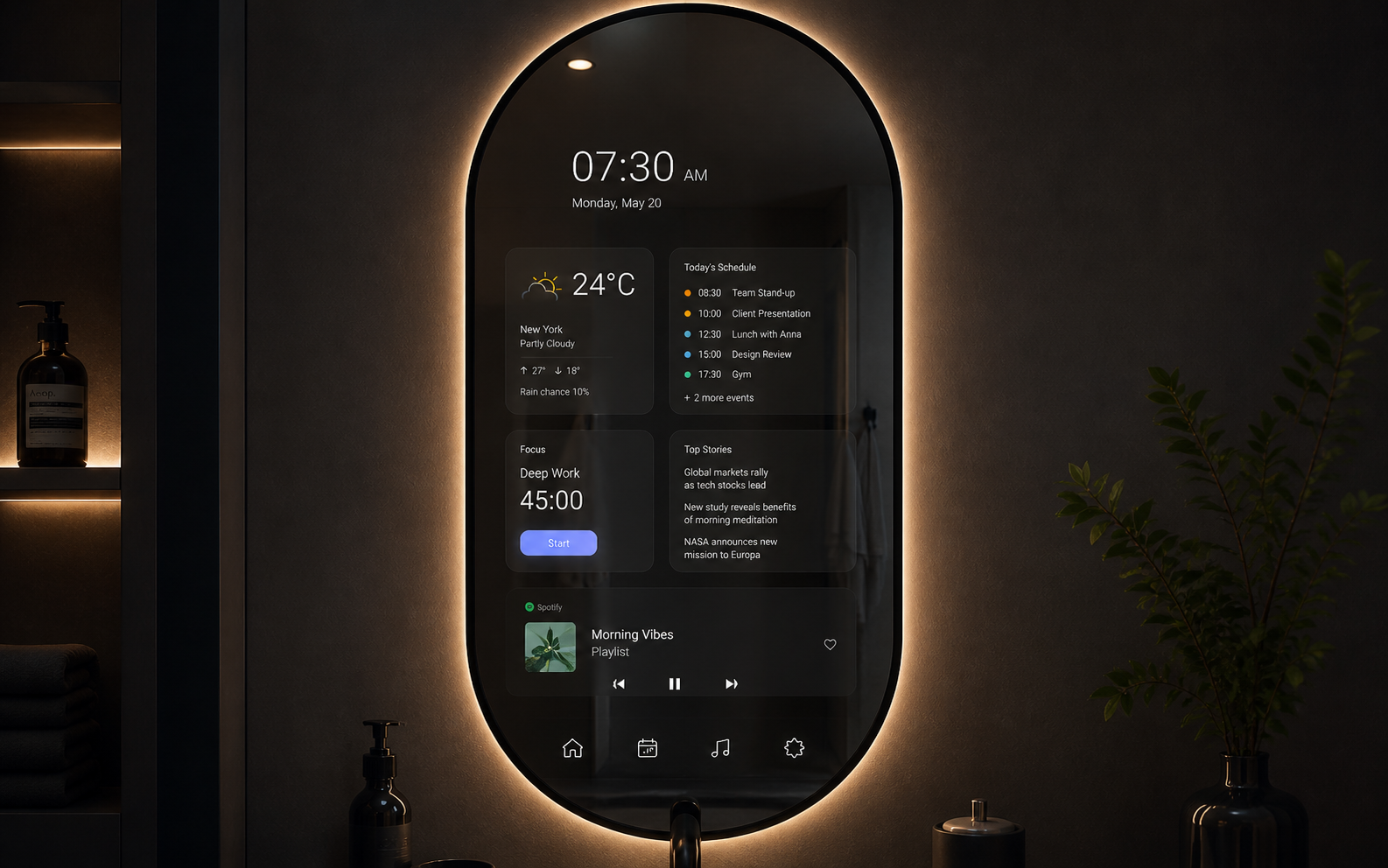Bathroom smart mirror