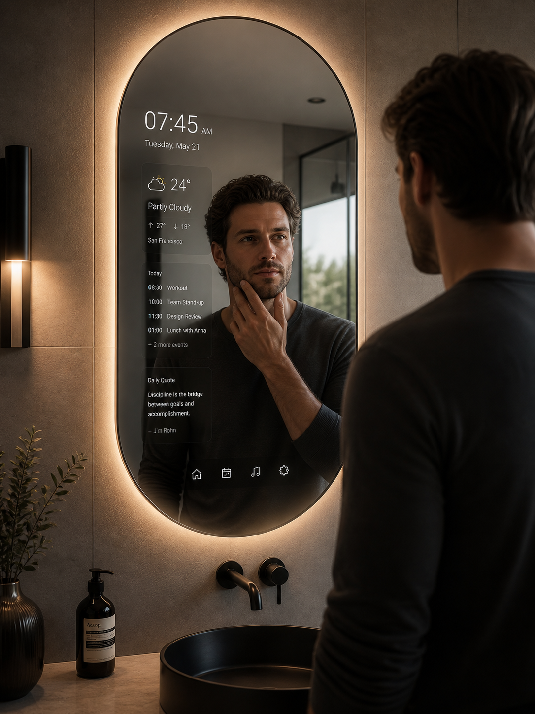 Avtaar smart mirror in a home setting