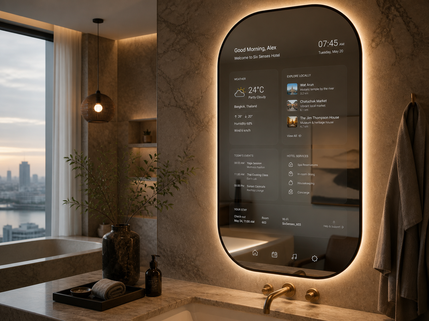 Hotel smart mirror